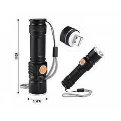 Фонарик ручной на аккумуляторе Bailong BL-616-T6 USB зарядка (1756375751) Доманёвка