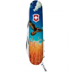 Складной нож Victorinox Climber Ukraine 91 мм 15 функций Свободный Сокол (1.3703.7_T3230pw) Надворная