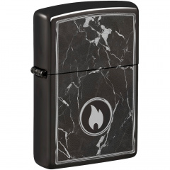 Зажигалка бензиновая Zippo Marble Flame Design Черный (46571) Чорноморськ