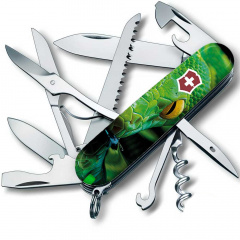 Складной нож Victorinox Huntsman Zodiac Зелёная деревянная змея 91 мм Разноцветный (1.3713.3_Z4310pk) Городок
