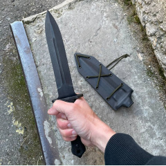 Нож туристический ручной работы Gorillas BBQ сталь х12МФ с ножнами из кайдекса KN182 (H-20004) Хуст