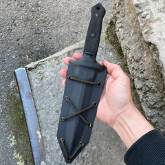 Нож туристический ручной работы Gorillas BBQ сталь х12МФ с ножнами из кайдекса KN182 (H-20004) Хуст