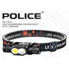 Фонарь налобный аккумуляторный Police PL-101L 1*18650 5840 type-C 6 режимов + красный свет Черный (30151418) Кам'янка-Дніпровська