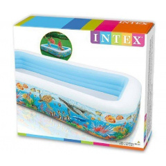 Детский надувной бассейн Intex Тропический риф 305х183х56 см шарики 10 шт, подстилка, насос (58485-2) Київ