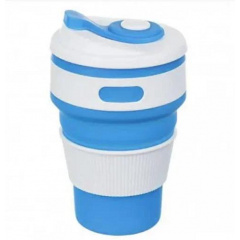 Стакан раскладной силиконовый COLLAPSIBLE Coffee Cup 350 ml Синий (101045BL) Запорожье