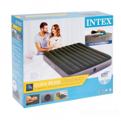 Надувной матрас Двухместный Intex 64109-2 152 x 203 x 25 см с двумя подушками, насосом Зеленый (hub_it1usm) Киев