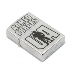 Зажигалка бензиновая Zippo Street Chrome 207 с гравировкой UA Armed Forces Серебристая (207 AFU) Королево