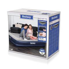 Надувная кровать Двухспальная Bestway 67725, 203 x 152 x 36, встроенный электронасос Серый (hub_hv4xlq) Купянск