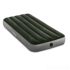 Надувной матрас Intex Одноместный 64106-3, 76 x 191 x 25 см с наматрасником-чехлом, подушкой, насосом Токмак