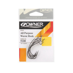Гачки Owner OFFSET 5108-141 All Purpose Softbait Hook №4/0 4шт. Black Одесса