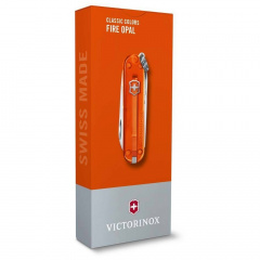 Складной нож Victorinox Classic 58 мм 7 функций Оранжевый полупрозрачный (0.6223.T82G) Рівне
