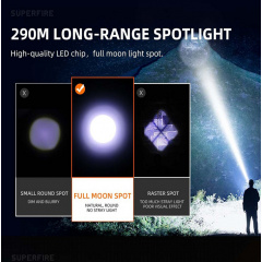 Фонарик ручной аккумуляторный SuperFire L16-T 900 Lumen IP43 Black Свеса