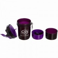 Шейкер 3-х камерный для спортивного питания SMART SHAKER SIGN JAY CUTLER 6020027 Черный-фиолетовый Ірпінь