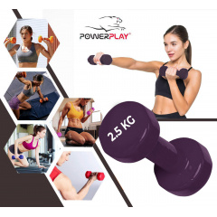 Гантели виниловые PowerPlay 4125 Achilles 2*2.5 кг Фиолетовые (2шт.) Токмак