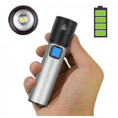 Фонарик ручной портативный RIAS K31 аккумуляторный USB Grey (3_02949) Переяслав-Хмельницький