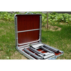 Раскладной туристический стол для пикника со стульями Easy Campi Коричневый+Мангал Черкаси