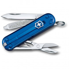 Складной нож Victorinox Classic 58 мм 7 функций Синий полупрозрачный (0.6223.T2G) Ивано-Франковск