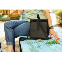 Термосумка lunch bag Ролтоп VS Thermal Eco Bag Черная Хмельницкий