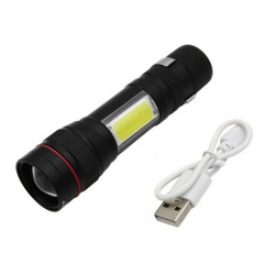 Ручной фонарь X-BALOG BL-520-T6+COB zoom microUSB 3 режима Орехов