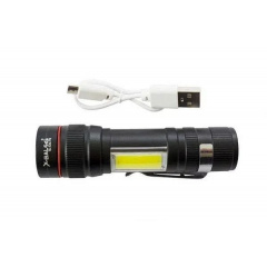 Ручной фонарь X-BALOG BL-520-T6+COB zoom microUSB 3 режима Орехов