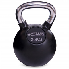 Гиря обрезиненная с хромированной ручкой Кроссфит Zelart ТА-5162-30 30кг Черкаси
