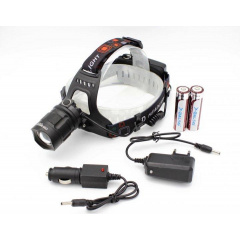 Налобный аккумуляторный фонарь Bailong LED Zoom BL-T32 -P50 3 режима Черный (hub_opl4qn) Братське