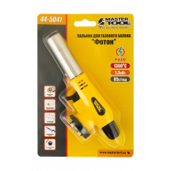 Горелка для газового баллона MASTERTOOL GM Фотон пьезоподжиг/керамическая защита Ø22 мм/1300°С (44-5041) Ворожба