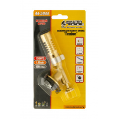 Горелка для газового баллона MASTERTOOL GM Гелиос Ø22 мм/1300°С латунь (44-5044) Дніпро