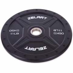 Бамперные диски для кроссфита Zelart TA-2258-5 5кг Черный Запоріжжя