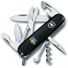 Складной нож Victorinox Climber Ukraine Герб Украины с цветочным флагом (1.3703.3_T1280u) Хмільник