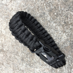Браслет огниво свисток паракорд для выживания туристический тактический Paracord 24,5*2,5 см черный ( X7-022 ) Самбор