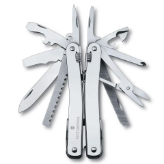 Нож Victorinox Swiss Tool Spirit X Plus Ratchet Leather Silver (1049-Vx30236.L) Ворожба
