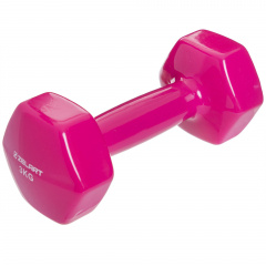 Гантель для фитнеса с виниловым покрытием Zelart TA-2777-3 3 кг Pink (SK000129) Весёлое