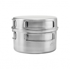 Набор посуды из нержавеющей стали Terra Incognita Pot Pan Set M для 2х человек 1.4/0.6 л Серый (TI-PotPanM) Гуляйполе