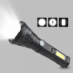 Ручной фонарь светодиодный Panther 500LM 3+1 режима 1+COB аккумуляторный боковой свет Черный Доманівка