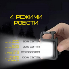 Портативный фонарик карманный YIIOT 4в1 Чёрный (611) Костополь