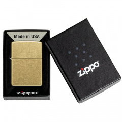 Зажигалка бензиновая Zippo Regular Street Brass Золотистая (48267) Вільнянськ