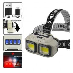 Фонарь налобный аккумуляторный Charger HX-816S PL-124 1*18650 СОВ Type-C с красным светом Якимівка