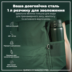 Бутылка для воды ION8 Stainless Steel 1200 мл Dark Green (I8SS1000DGRE) Каменка-Днепровская