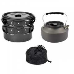 Набор посуды туристический Steel Set GL-C31 3 предмета (каструля, сковородка, чайник) (3_03314) Киев