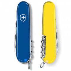 Складной нож Victorinox Climber Ukraine Cине-желтый (1.3703.2.8) Славута