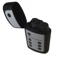 Зажигалка газовая пьезо турбо Champ Prof Dominos Capsule Jetflame Черная (40804676) Броды