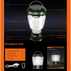 Фонарь для кемпинга аккумуляторный T31 SuperFire 200 Lumen IP44 Дніпро