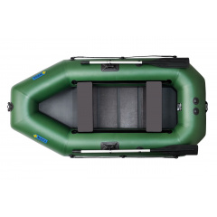 Лодка пвх надувная гребная двухместная ΩMega 260LS PS зеленая Доманёвка