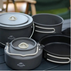 Набор посуды Naturehike CNH22CJ002 2 кастрюли/котелок/сковорода 2,9/2/1,2 л Черный (1047-6927595799406) Никополь