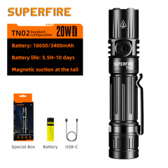 Фонарь ручной Superfire TN02 1800 Lumen IP44 Черный (2511622515) Чернігів