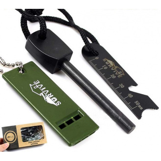 Походное огниво и свисток EDC Sarver black