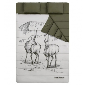 Спальный мешок двухместный с подушками Naturehike NH21MSD06 215x145 см Зеленый (2236263149)