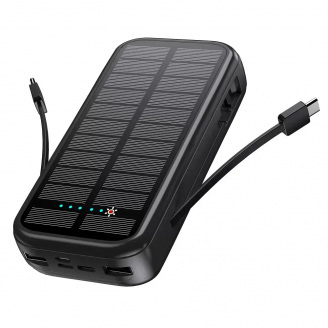 Зарядное устройство на солнечных батареях No Brand Powerbank 20000 mAh 20W P88S Черный (2431340144)
