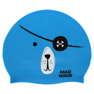 Шапочка для плавания силиконовая юниорская MadWave Junior PIRATE M057312 Голубой